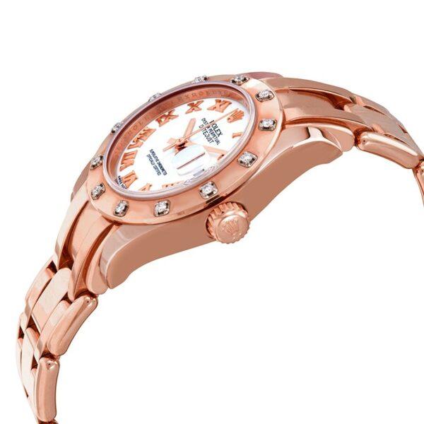 Rolex Lady-Datejust Pearlmaster White Dial 18K Everose Gold Automatic Ladies Watch 80315WRPM - Image 3