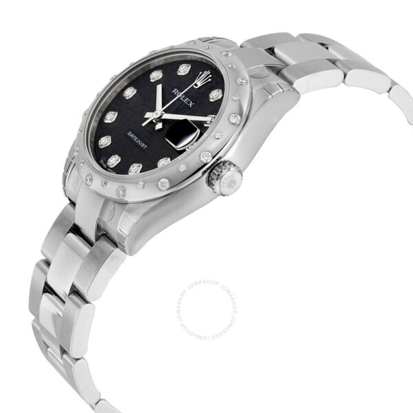 Rolex Oyster Perpetual Datejust 31 Black Dial Stainless Steel Bracelet Automatic Ladies Watch 178344BKJDO - Image 3