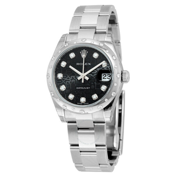 Rolex Oyster Perpetual Datejust 31 Black Dial Stainless Steel Bracelet Automatic Ladies Watch 178344BKJDO - Image 2