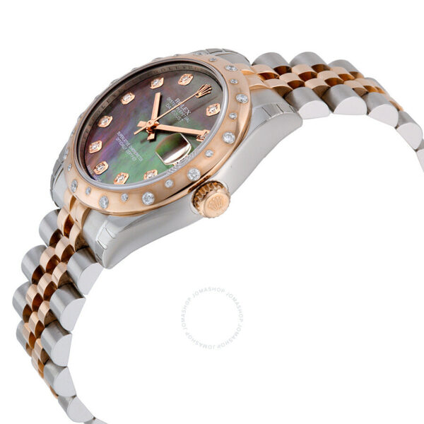 Rolex Oyster Perpetual Datejust 31 Black Mother of Pearl Dial Stainless Steel and 18K Everose Gold Jubilee Bracelet Automatic Ladies Watch 178341BKMDJ - Image 3