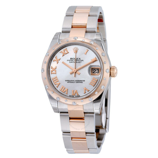 Rolex Oyster Perpetual Datejust 31 Mother of Pearl Dial Stainless Steel and 18K Everose Gold Bracelet Automatic Ladies Watch 178341MRO - Image 2