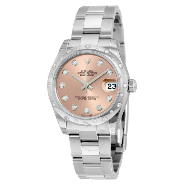 Rolex Oyster Perpetual Datejust 31 Pink Dial Stainless Steel Bracelet Automatic Ladies Watch 178344PDO - Image 2