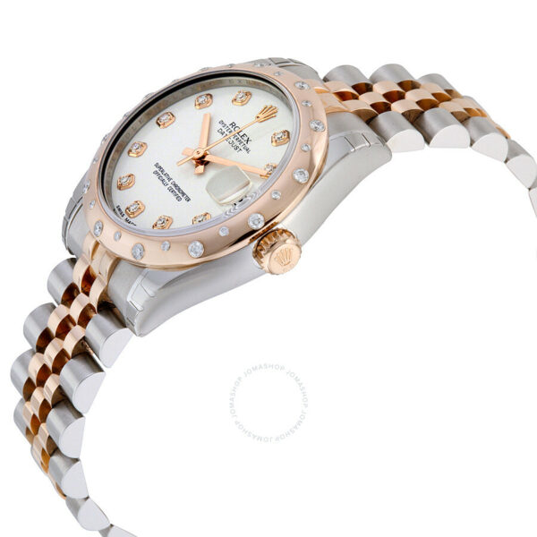 Rolex Oyster Perpetual Datejust 31 White Dial Stainless Steel and 18K Everose Gold Jubilee Bracelet Automatic Ladies Watch 178341WDJ - Image 3