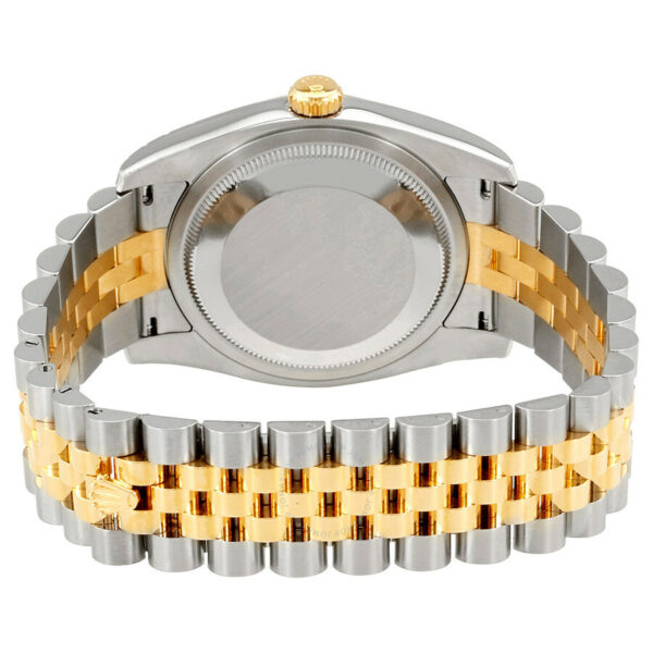 Rolex Oyster Perpetual Datejust 36 Black Set with Diamonds Dial Stainless Steel and 18K Yellow Gold Jubilee Bracelet Automatic Men’s Watch 116233BKJDJ - Image 4