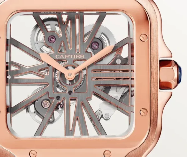 santos de cartier skeleton dial large model rose gold model whsa0016 watch 3311 hiyfv