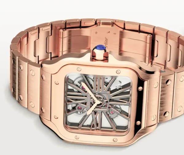 santos de cartier skeleton dial large model rose gold model whsa0016 watch 4901 kxnpy