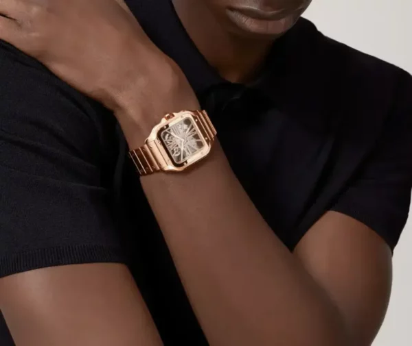 santos de cartier skeleton dial large model rose gold model whsa0016 watch 7804 yw1zx