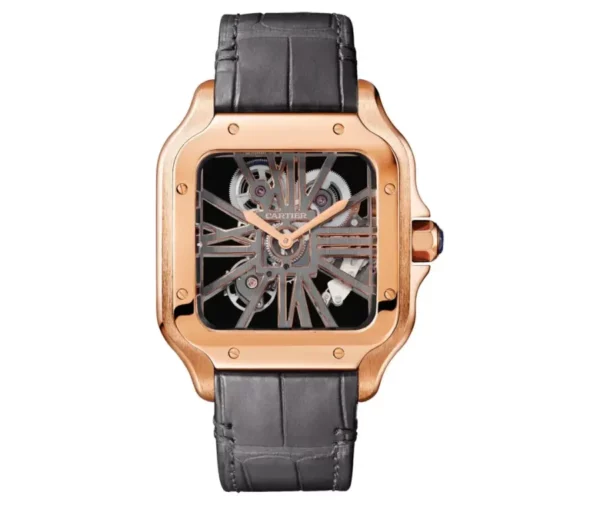 santos de cartier skeleton dial large model rose gold model whsa0016 watch 8890 f6krq
