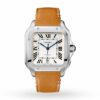 santos de cartier watch large model automatic movement steel interchangeable metal and leather braceletswssa0018 2253 0nzhf