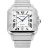 santos de cartier watch large model automatic movement steel interchangeable metal and leather braceletswssa0018 3636 noekj