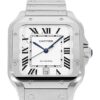 santos de cartier watch large model automatic movement steel interchangeable metal and leather braceletswssa0018 4501 erop7
